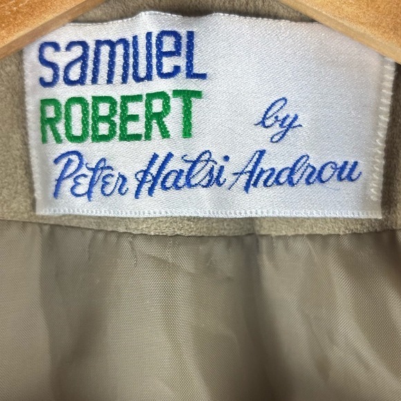 Vintage Samuel Robert by Peter Hatsi Androu Womens 6 Tan Suede‎ Button Up Blazer - Picture 5 of 8